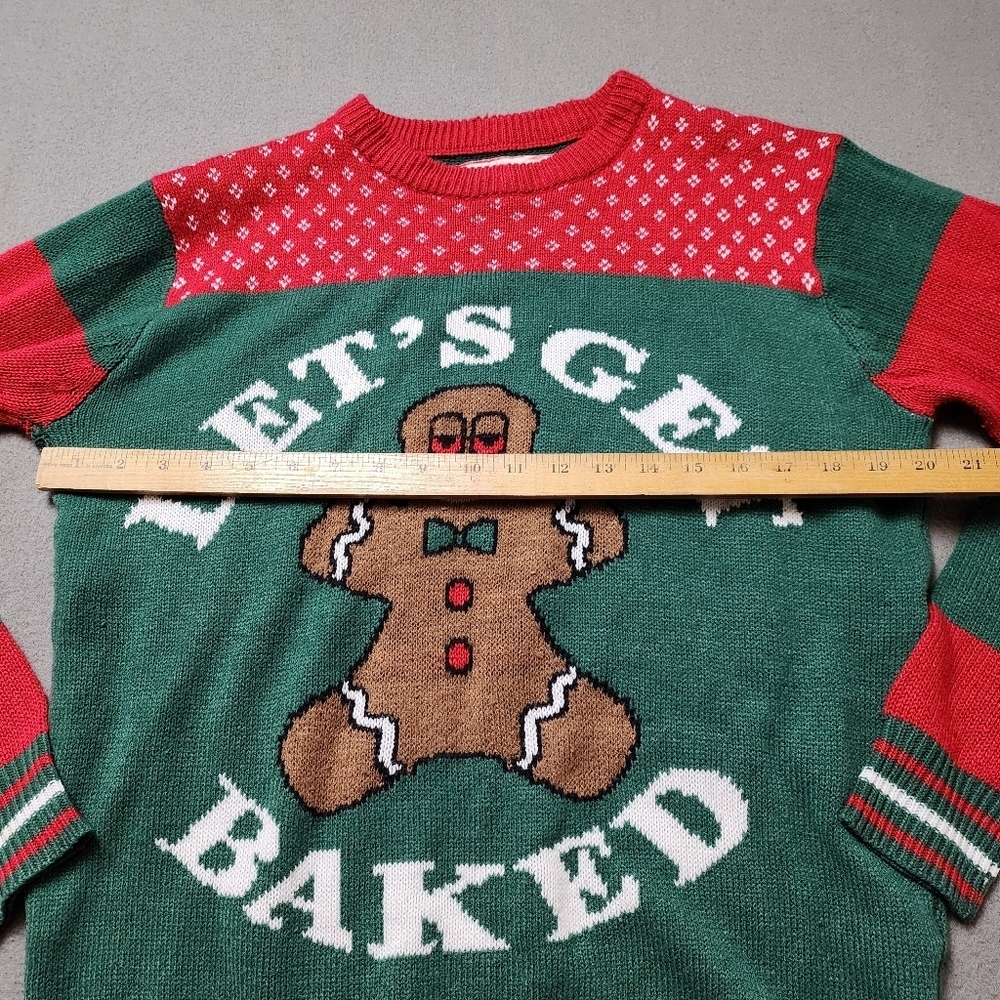 Let’s Get Baked Christmas Sweater Ugly Xmas Sweater Sz Large Gag Humorous Funny - Picture 6 of 7